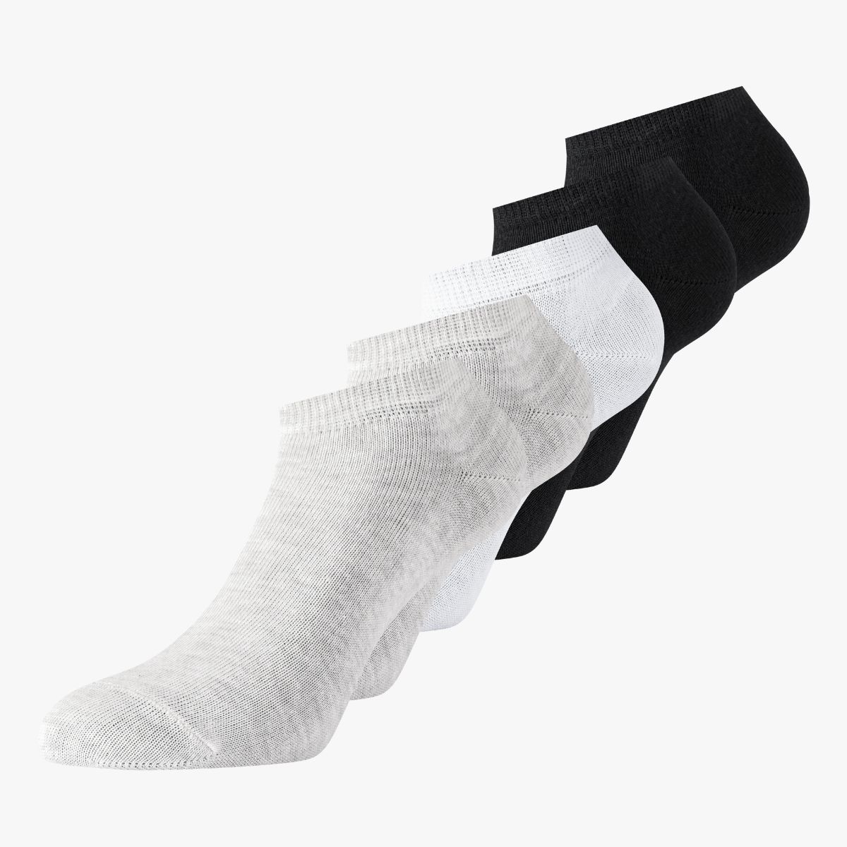 5 Paar Sneaker Socken für Herren und Damen light grey (9000) 43-46